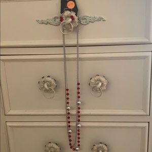 Long necklace with matching earrings